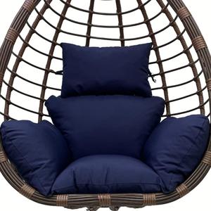 Egg Chair Cushion Waterproof Outdoor/Indoor-Thicken Hanging Basket Swing Cushion,Hanging Egg Chair Cushion Replacement with Headrest for Outdoor Patio Garden Furniture (Navy)