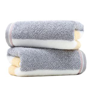 sense gnosis Yellow & Grey Striped Hand Towel Set of 2 Ultra Soft 100% Cotton Absorbent Decorative Hand Towels for Bathroom, 13" X 29"