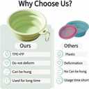 Dog Bowls for Travel,Portable Collapsible Silicone Pet Food Water Bowl,BPA Free Dishwasher Safe Foldable with 1 Carabiner Camping, Hiking Backpacking, Beach