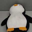 2in1 Travel Pillow Zip and Flip U Shaped Neck Pillow, Cute Penguin Neck Support Pillow, Kids Soft Stuff Travel Pillow, Cartoon Animal Neck Support Pillow Gift for Camping Hiking Car Airplane(Black)