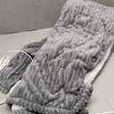 Homemate Heated Blanket Electric Throw - 50"x60" Heating Blanket Throw 1/2/4/6/8 Hours Auto-Off 10 Heat Levels Over-Heat Protection Soft Flannel Sherpa Heater ETL Certification (01 - Light Grey (Striped))