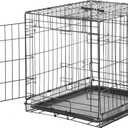 Amazon Basics Durable, Foldable Metal Wire Small Dog Crate with Tray, Single Door, 24 x 18 x 20 in, Black