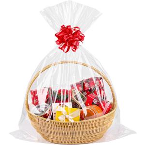 CUDICY 20pcs Cellophane Bags 18x30 Cellophane Wrap for Gift Baskets Large Clear Party Favors Clear Treat Plastic Gift Bags Packaging for Cookie