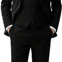 YuanLu Boys Suit for Kids Tuxedo Wedding Ring Bearer Outfit, 5 Piece Boy Slim Fit Formal Suits with Adjustable Waist, 14 Years