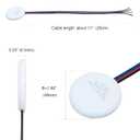 Concealed 12V LED Touch Dimmer Switch, DC 3.7-24V 72W Touch Sensor Stepless Dimming Switches for Smart Home LED Strip Lights, Penetrable Wood, Stone, Glass and More, No Hole Required (White)