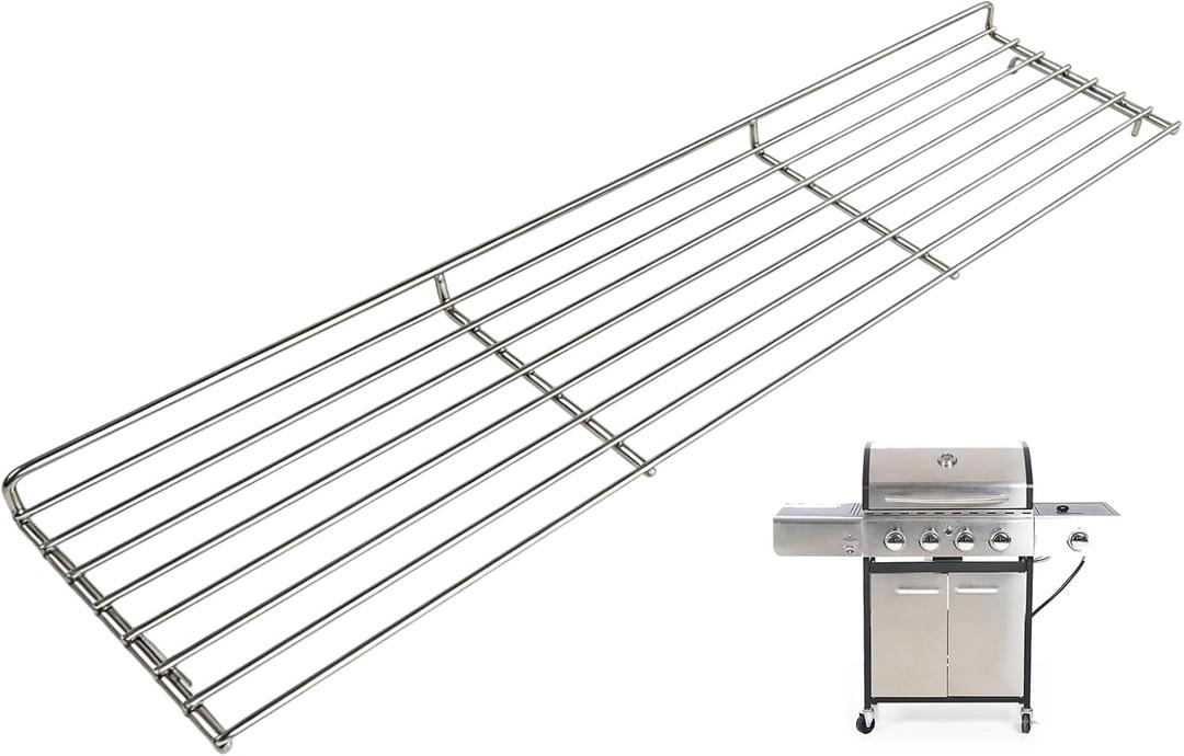 Warming Rack for Captiva Designs 4-Burner Propane Gas BBQ Grill with Side Burner Replacement Parts Hanging Rack for Captiva Designs Grill Accessories Upper Rack, Stainless Steel Cooling Rack, 1PC