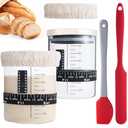 INOBYO Sourdough Starter Jar, 26 OZ Wide Mouth Sour Dough Starter Jars Glass, Sourdough Starter Kit, Sourdough Bread Baking Supplies for Beginners and Pro, 2 Pack