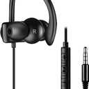 Single Earbud, One Ear Sport Earphone with Hook, Mono Headphone with Mic and in-line Control for Safe Driving, Biking, Running, Gaming and Working, for Right Ear Wearing Only, CGS09