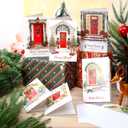 48 Pcs 4x6 Inch Christmas Red Doors Card with White Envelopes Holiday Greeting Cards Thank You Merry Christmas Welcome Cards Xmas Money Gift Card Holders