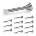 Pack of 2, Ravinte Door Stoppers, 12 Pack Spring Door Stops with Rubber Bumper, Satin Nickel Door Stoppers for Bottom of Door