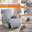VANSOFY 100% Waterproof Recliner Chair Covers, Recliner Cover Non-Slip Dog Chair Cover Furniture Protector Washable Slipcover with Pocket, Elastic Straps for Pets, Dogs(Light Gray, 23.6")
