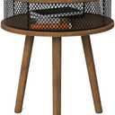 Round Coffee Table with Storage,Round Coffee Table,Small Coffee Table,Boho Coffee Table,Suitable for Living Room, Study, and Bedroom