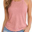 Summer Tops High Neck Halter Tops for Women - Lightweight Stretchy Loose Fit Tank Top Women - Casual Dressy Sleeveless Blouse (XL)