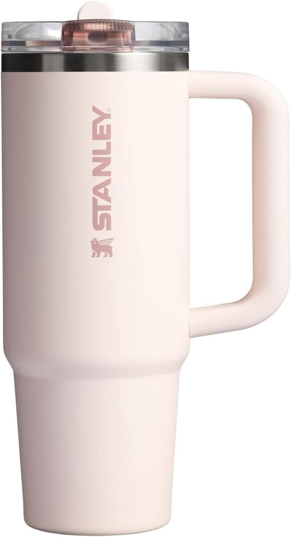 STANLEY Quencher ProTour Flip Straw Tumbler with Leakproof Lid | Built-In Straw & Handle | Cupholder Compatible for Travel | Insulated Stainless Steel Cup | BPA-Free (30 Ounces, Rose Quartz)
