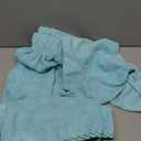 Women's Lightweight Velcro Spa Wrap with Hair towel Body Wrap after Shower Adjustable Closure Bathrobe (Blue)