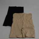 SIMIYA Shapewear Tummy Control Shorts for Women, 5-IN-1 Body Shaper High Waisted Girdle Boyshort Slip Short for Under Dresses (Large, Nude+black)