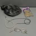 Old Lady Costume Set with Old Lady Wig Granny  Old Lady Glasses Grandma Dress Up Outfit