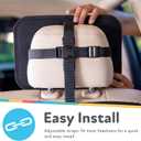 Nuby x Safe in the Seat Backseat Baby Mirror - Shatter-Resistant Car Mirror with Tether Anchor Strap - Fits Most Headrests for Rear-Facing Baby Monitoring