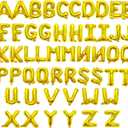 52 Pieces 16 Inches A-Z Letter Balloons  2 Sets of Alphabet Mylar Balloon (Each Letter Includes 2 Balloons) for Party Decorations, Birthday, Graduation and Hanging Alphabet Banners (Gold)