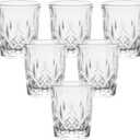 Carved Patterns Shot Glasses, 1.7 OZ, Set of 6, Clear, JY001