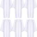 Toulite 6 Pcs Unisex Matte Choir Robes for Baptism Church Confirmation Pulpit Graduation Gown Pastor Judge Costume Adults (Size 48, Size 51, White)