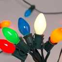 C7 Multicolor Christmas Lights Outdoor, 25Ft Vintage Christmas String Lights with 27 Ceramic Colorful Bulbs, Outdoor Christmas Decorations Lights for Xmas Tree Holiday Party Patio Backyard Roofline