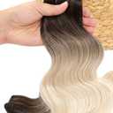 30 inch Long Body Wave Bundles Medium Brown to Bleach Blonde Bayalage Hair Extensions Sew in Weft for Women
