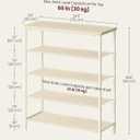 VASAGLE Shoe Rack, 5-Tier Shoe Storage Organizer for Entryway and Closet, Holds 12-16 Pairs of Shoes, 4 Fabric Shelves, Steel Frame, Modern, Natural Beige and Pearl White ULBS036K01