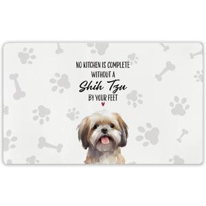 Funny Shih Tzu Kitchen Mat and Rugs Non Slip Washable, Shih Tzu Lover Mom Gifts Anti Fatigue Mats for Kitchen Floor 17x29 Inch, Funny Floor Mat for Dog Lovers
