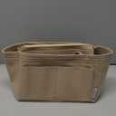 OMYSTYLE Purse Organizer Insert, Felt Tote Bag Organizer Insert with 5 Sizes, Handbag Dividers for Inside Purse, Compatible with Longchamp, Neverful, Speedy and More (Medium, Beige)