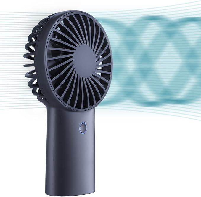JISULIFE Handheld Fan, 6000mAh Portable Fan, Mini Hand Fan, USB Rechargeable [30H Max Cooling Time] Battery Operated Hand Fan with 3 Speeds for Travel/Commute/Picnic/Office-Blue