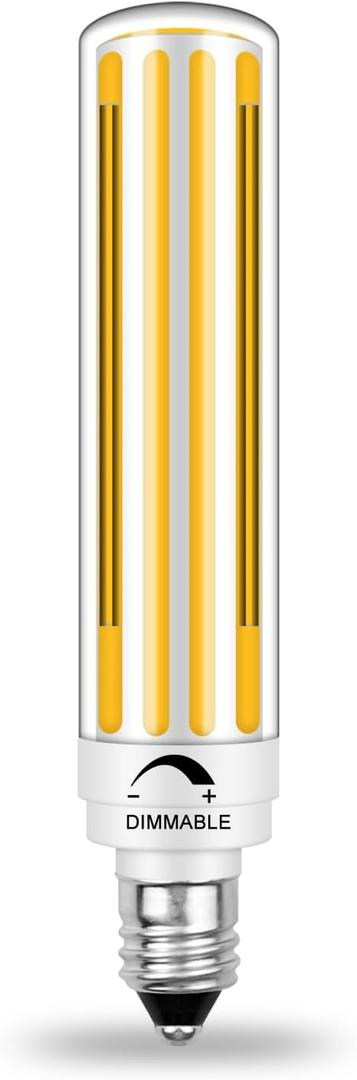 E11 LED Bulb 100W 120W 150W Halogen Equivalent, 120V 10W 1300LM Soft White 2700K, Dimmable T3 T4 COB Mini Candelabra Base, JDE11 for Chandeliers, Ceiling Fans, Cabinet Lighting