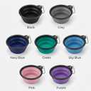 Collapsible Dog Bowls for Travel, 2-Pack Dog Portable Water Bowl for Dogs Cats Pet Foldable Feeding Watering Dish for Traveling Camping with Carabiners, BPA Free (Purple&Pink, Large)
