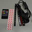 Car Interior Lights, 12V LED Strip Lights with Cigarette Lighter Adapter, Ambient Lighting Car Accessories, App & Remote Control Music Sync Color Change Lights for Truck Car Decor (36LED Beads)