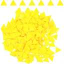 200 Pieces Yellow Mosaic Tiles, Opaque Triangle Mosaic Tiles for Crafts Bulk, Stained Small Acrylic Tiles for Mosaic Projects Supplies Home Decorations (15 x 15 mm)