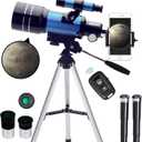 ToyerBee Telescope for Adults & Kids, 70mm Aperture (15X-150X) Portable Refractor Telescopes for Astronomy Beginners, 300mm Professional Travel Telescope with A Smartphone Adapter& Wireless Remote