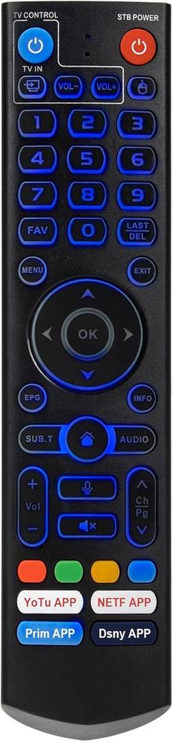 V3 Pro Backlit Voice Remote Control Replacement for vSeeBox V1 / V1 Pro / V2 / V2 Pro / V3 Pro / V5 Pro / V3 Plus / V1 Max/Elite/Max with 4 Hot Keys