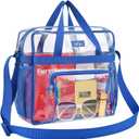 MAY TREE Clear Bag for Stadium Events 12612 Clear Tote Lunch Bag with Reinforced Straps for Work and Sporting Events, Blue