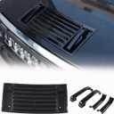 Hood Deck Vent Panel Trim Compatible with Hummer H2 2003-2009, Front Hood Vent Louver Cover, ABS Hood Deck Vent Panel Covers Trim Moulding (Bright Black)