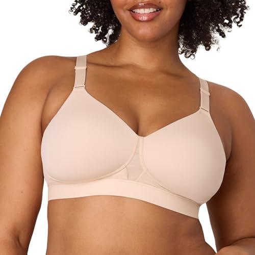 Playtex Women's Wireless Bra, Breathable Smoothing Bras for Women, Moisture-Wicking, Adjustable Straps 42C pack of 2