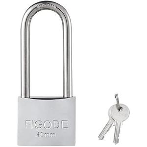 FIGODE Lock, Marine Grade Rustproof Padlock with Stainless Steel Shackle and Chrome Plated Brass Body, Outdoor Padlock Weatherproof, Keyed Different, 2.3 in. Long Shackle, 1 Pack