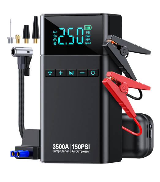 Portable Car Jump Starter with Air Compressor, 3500A 150PSI Car Battery Jump Starter Battery Pack