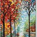 Art Hand-Painted Landscape Oil Painting Wall Art 24x48 Inchs Contemporary Abstract Vertical Texture Oil Painting for Living Room Bedroom Wall Decoration (Ts04)