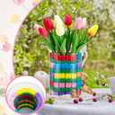 2 x 72 Pcs Spring Decoration Tulips Sponge Vase Filler 6 Colors Centerpiece Table Decoration Spring Multicolor Floral Tulips Vase Stuffer Spring Indoor Decor for Home Tiered Tray Table Centerpiece Decor