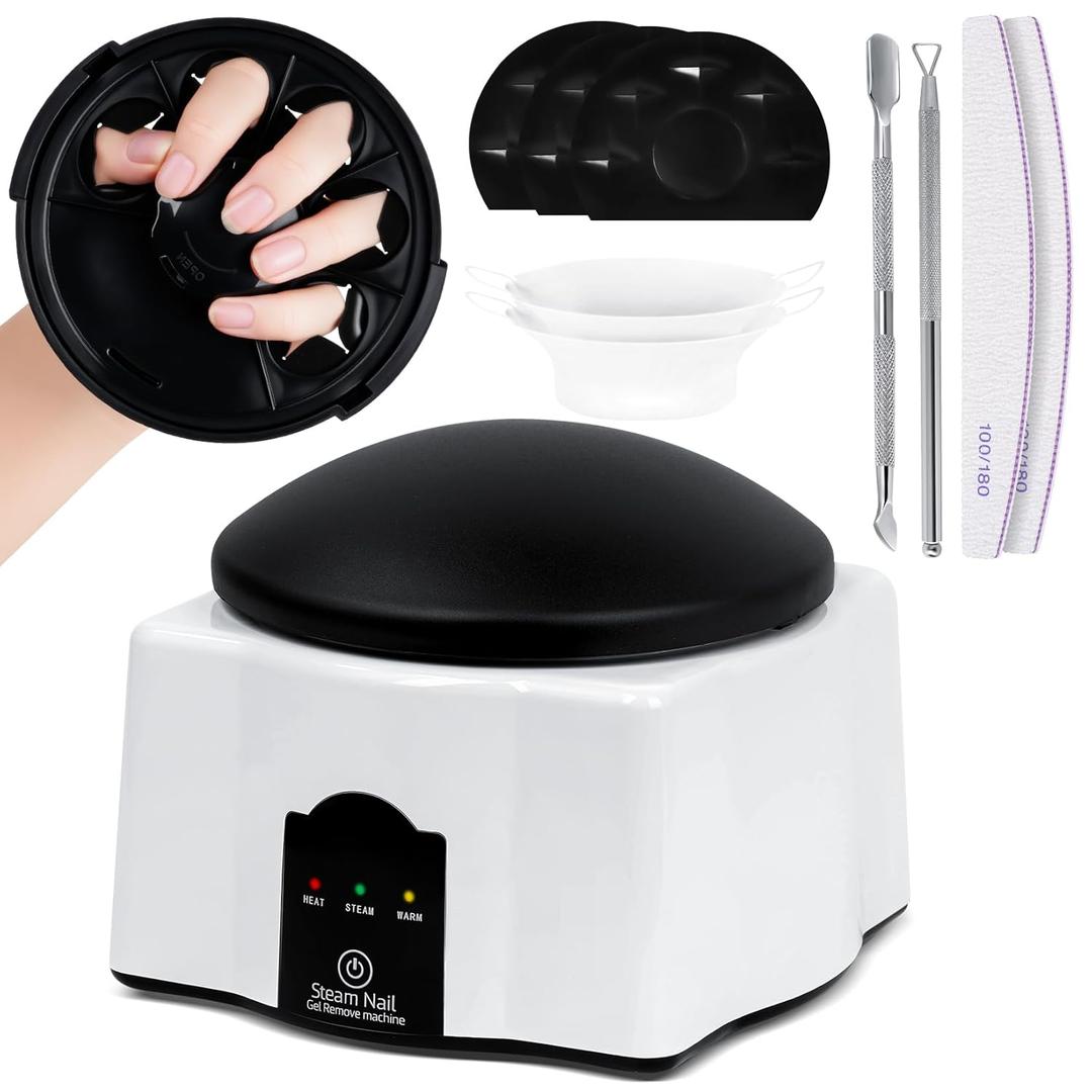 Electric Steam Nail Remover - 36W Upgraded Gel Polish Remover Set, Nail Polish Removal Machine For Gentle Care Hands, Universal For Home And Salons