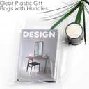 Choice Marts 100 Clear Plastic Bags With Handles 9"x12" Perfect for Merchandise And Retail 1.5Mil Thick Clear Gift Bags With Handles