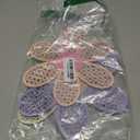 Maitys 3 Pieces Boho Daisy Wall Decor Natural Rattan Flower Wall Hanging Art Wooden Boho Art Nursery Flowers Farmhouse Hanging Decor for Home Office Nursery(Pink, Purple)