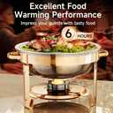 Chafing Dishes for Buffet, 4 Pack 5QT Round Stainless Steel Chafing Dish Set for Home Parties, Christmas Gatherings, Catering Events Complete Buffet Warmer Set (Rose Gold 4)