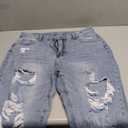 Floerns Women's Ripped High Waist Boyfriend Jeans Distressed Stretchy Denim Pants, Size: XXL