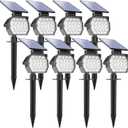 APONUO Solar Spot Lights Outdoor Waterproof 8 Pack IP67,23 LED 3 Lighting Modes Solar Landscape Lights Outdoor for Yard Garden House Garage Pathway (Cool White)